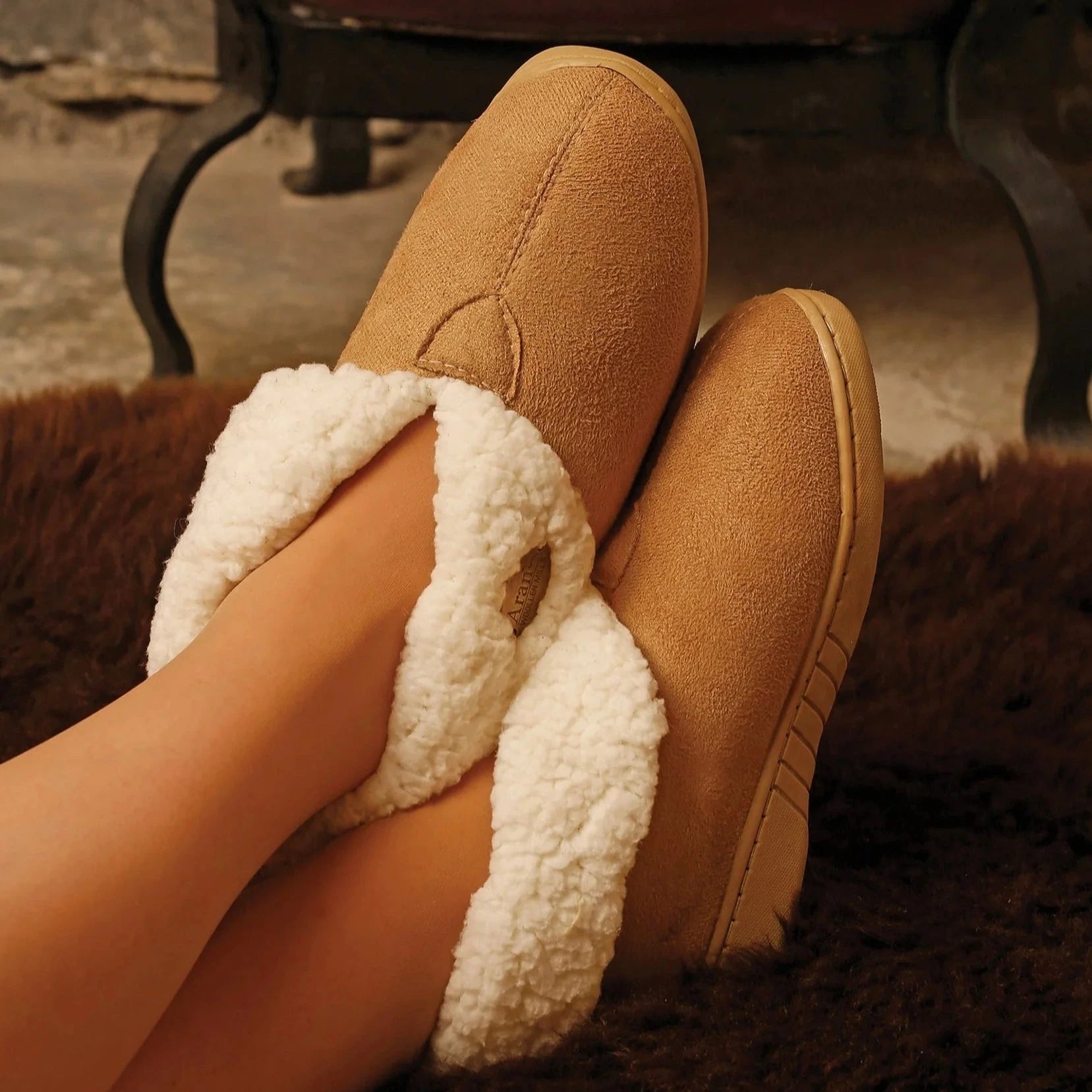 Aran Suede Boot Slippers