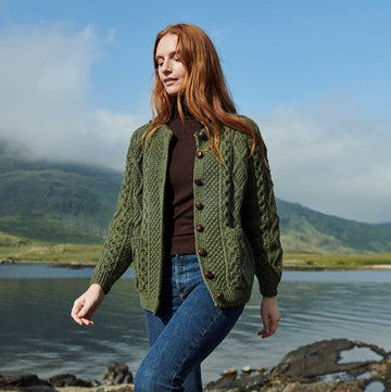 Breaffy Ladies Aran Cardigan