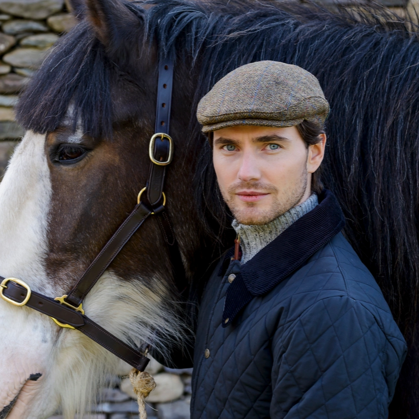 Brown Herringbone Irish Trinity Cap