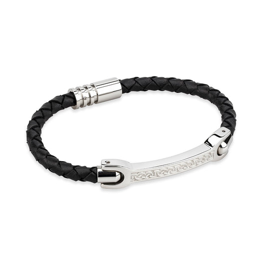 Mens Leather Celtic Bracelet