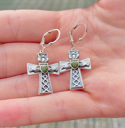 Claddagh Cross Earrings