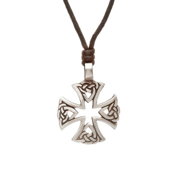 Viking Style Celtic Cross Choker, Pewter Necklace