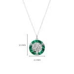 Malachite Tree of Life Trinity Knot Circle Pendant