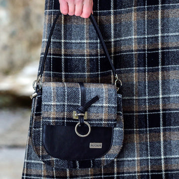 Grace Tweed Bag - Grey & Black