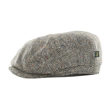 Grey Herringbone Driving Cap