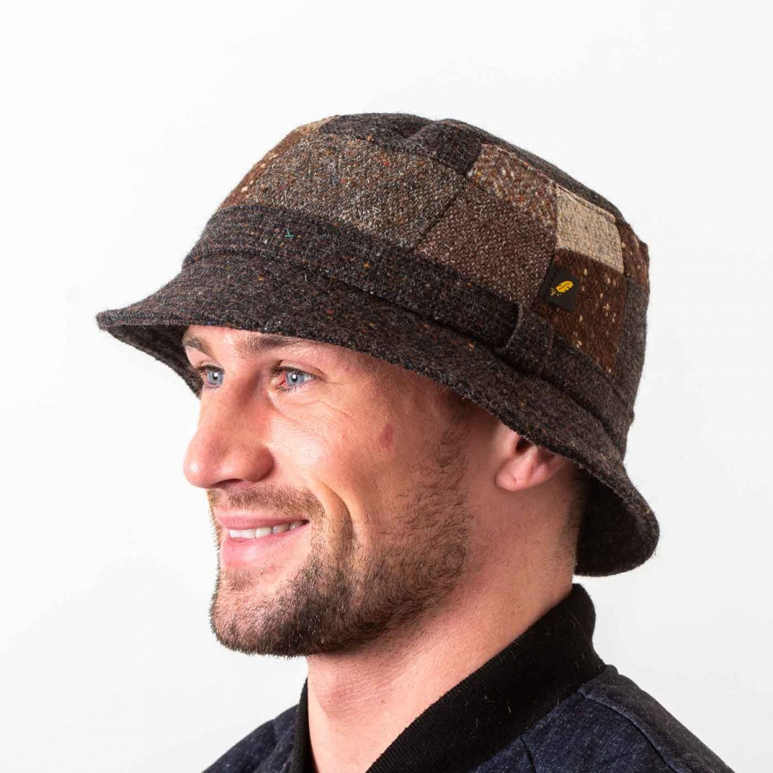 Patchwork Irish Walking Hat Brown Tones