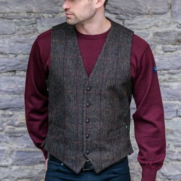 Brown Herringbone Irish Vest