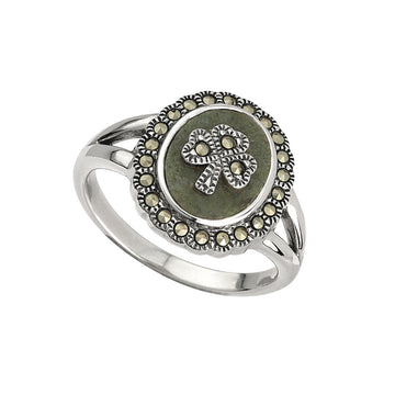 CONNEMARA MARBLE SHAMROCK RING