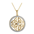 14K GOLD DIAMOND FOUR TRINITY KNOT NECKLACE