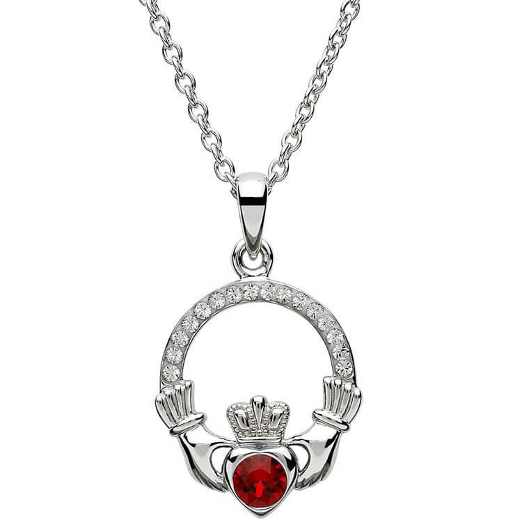 Shanore Claddagh Birthstone Pendant - January