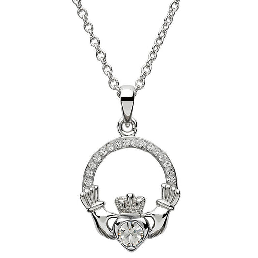 Shanore Claddagh Birthstone Pendant - April