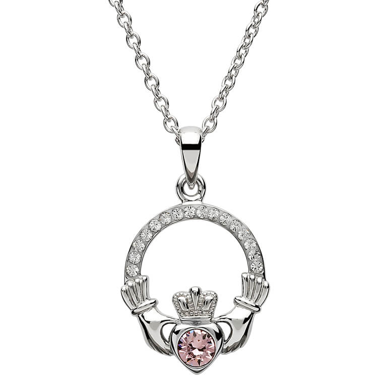 Shanore Claddagh Birthstone Pendant - June