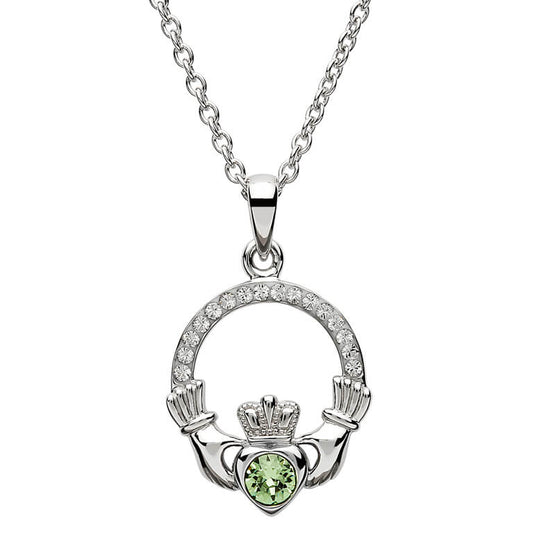 Shanore Claddagh Birthstone Pendant - August