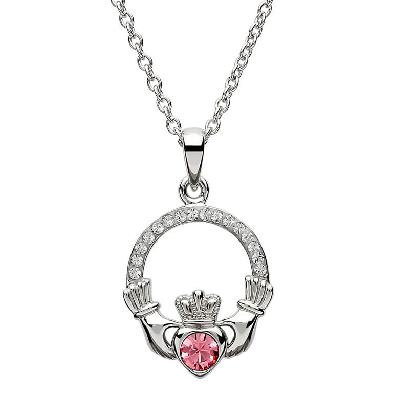 Shanore Claddagh Birthstone Pendant - October