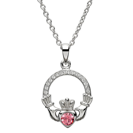 Shanore Claddagh Birthstone Pendant - October