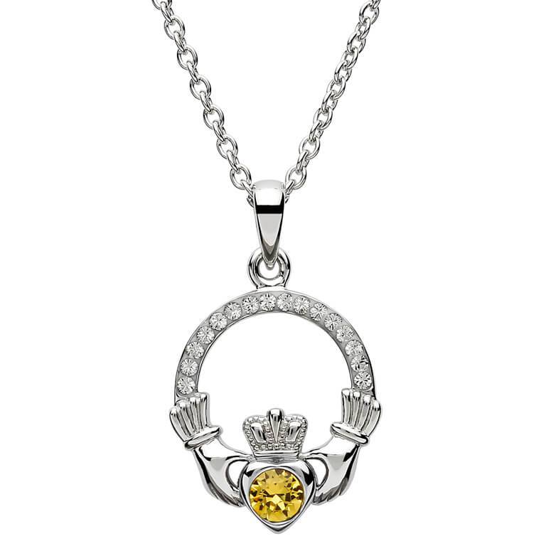 Shanore Claddagh Birthstone Pendant - November