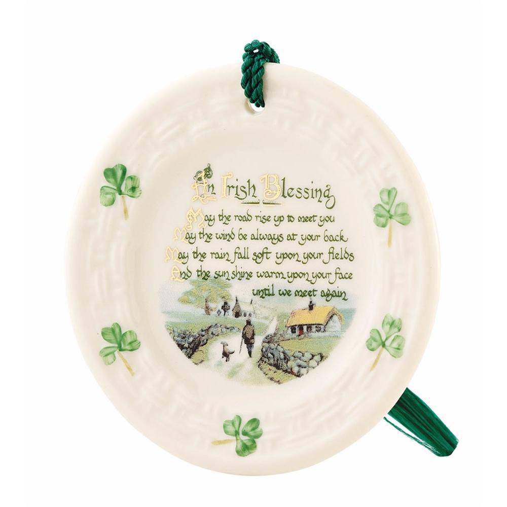 Belleek Classic Irish Blessing Hanging Ornament