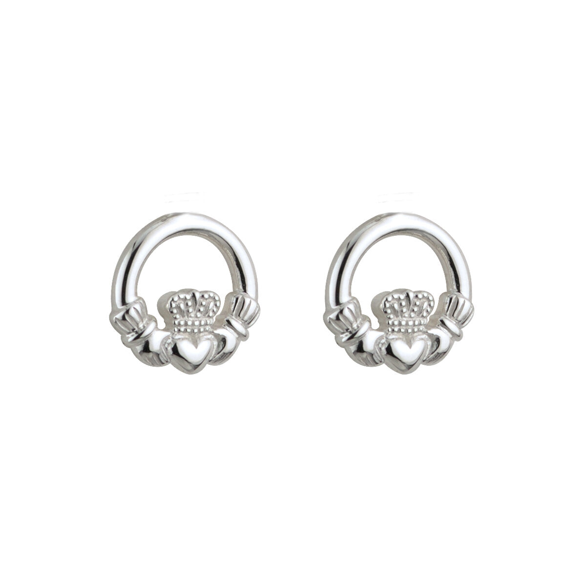 Silver Kids Claddagh Stud Earrings