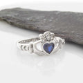 Shanore Silver Claddagh Ring September Birthstone