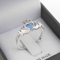 Shanore Silver Claddagh Ring December Birthstone