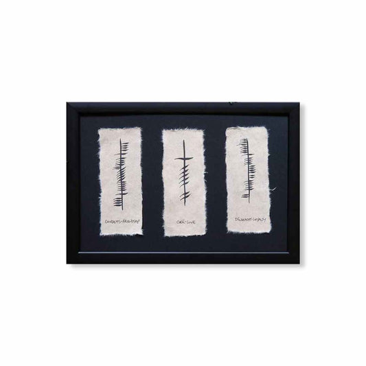 Ogham 'Friendship, Love, and Loyalty' Framed Gift