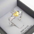 Sterling Silver Claddagh Ring with 10K Gold Heart