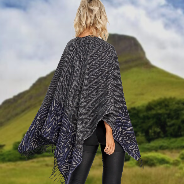 Jimmy Hourihan Fringed Shawl in Herringbone