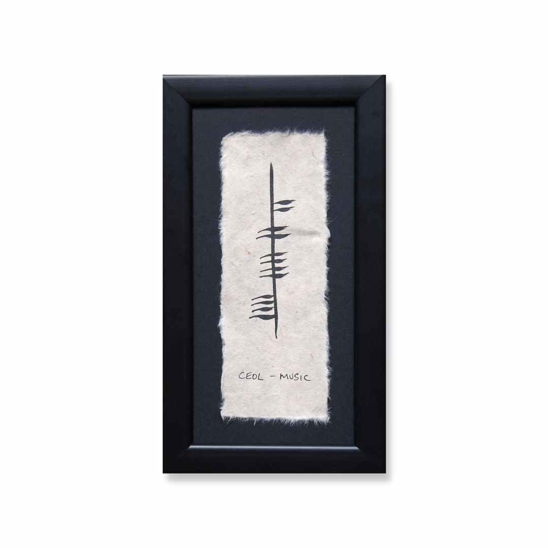 Ogham 'Ceol' (Music) Framed Gift by Ogham Wish