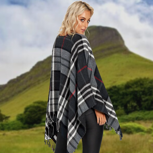 Jimmy Hourihan Fringed Shawl in Plaid