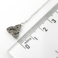 Sterling Silver Trinity Knot Necklace with Marcasite Stones