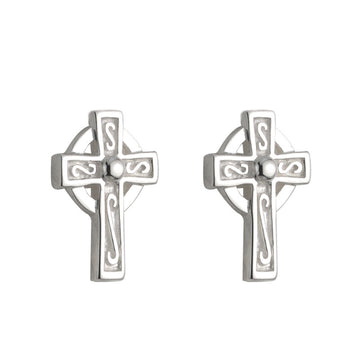 Silver Cross Stud Earrings