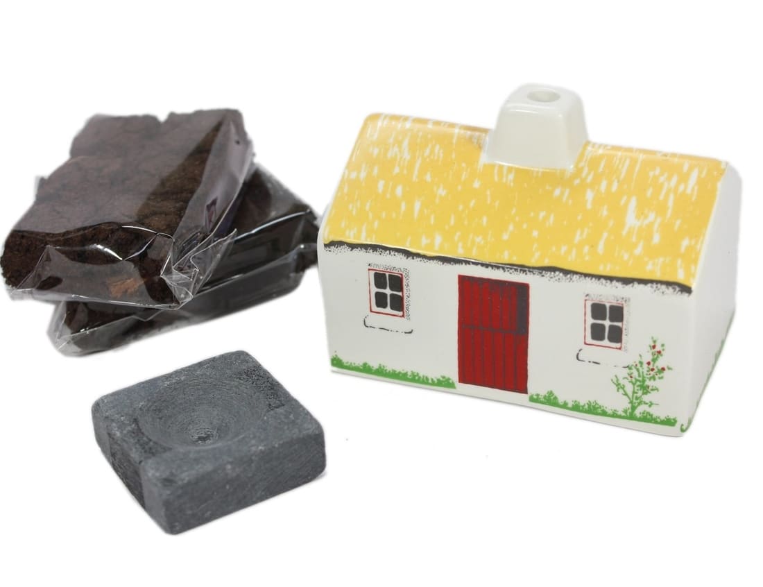 Irish Cottage Turf Incense Burner Set