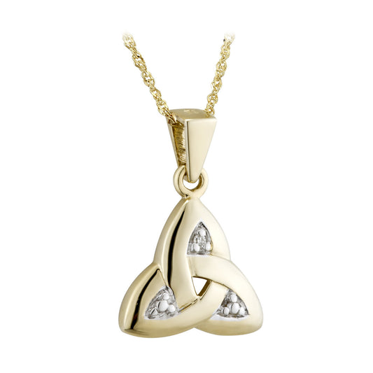 14K GOLD DIAMOND TRINITY KNOT PENDANT