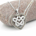 Trinity Knot and Heart Pendant with Marcasite Stones