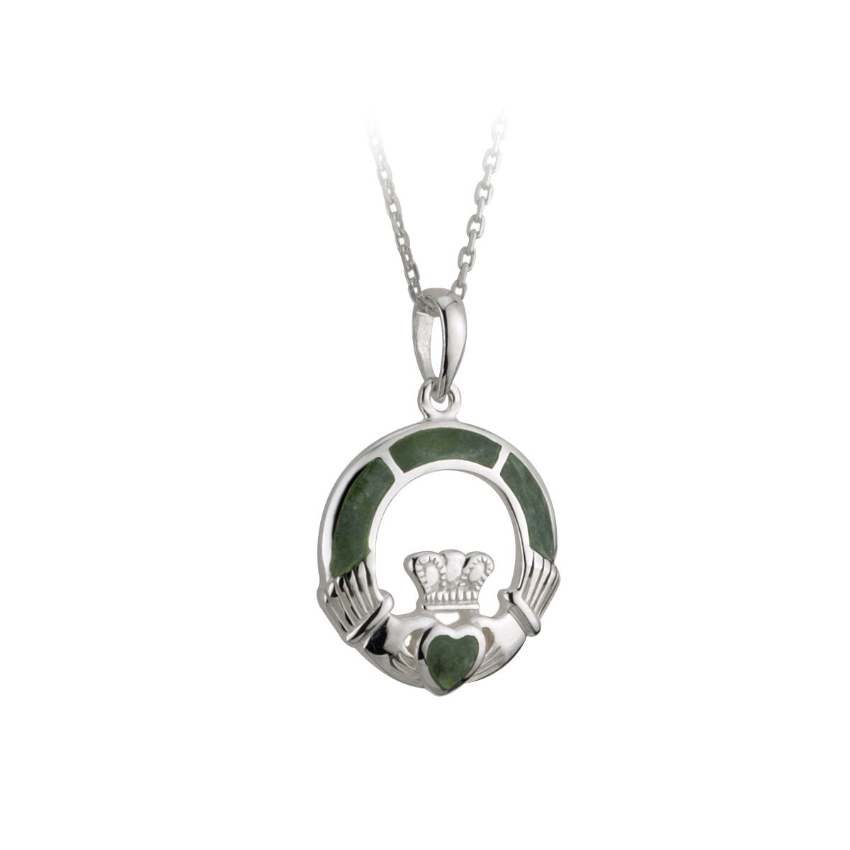 CONNEMARA MARBLE CLADDAGH PENDANT