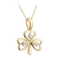 14K GOLD DIAMOND SHAMROCK PENDANT