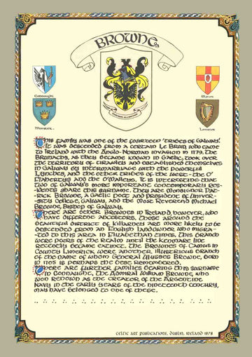 Browne Family Crest Parchment