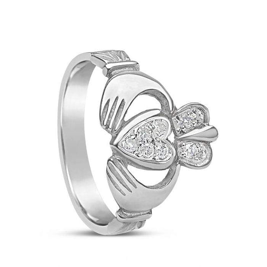 Diamond Claddagh Ring – Pavé Set