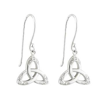 Sterling Silver Trinity Knot Drop Earrings