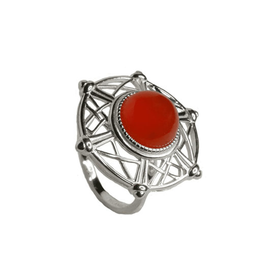 Celtic Carnelian Sterling Silver Ring