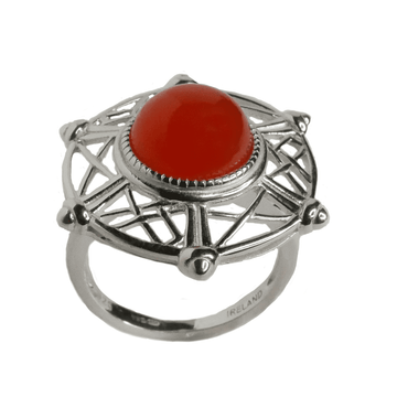 Celtic Carnelian Sterling Silver Ring