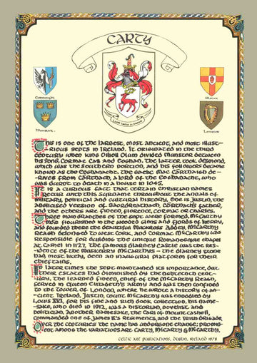 Carty Family Crest Parchment