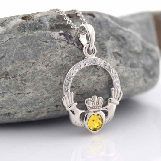 Shanore Claddagh Birthstone Pendant - November