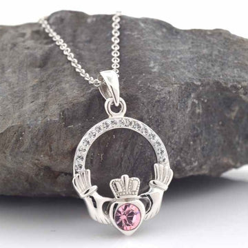 Shanore Claddagh Birthstone Pendant - October