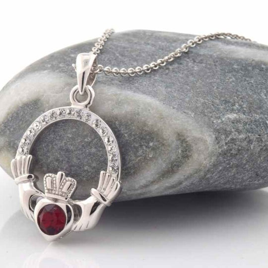 Shanore Claddagh Birthstone Pendant - January