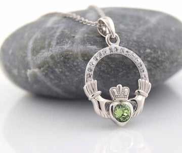 Shanore Claddagh Birthstone Pendant - August