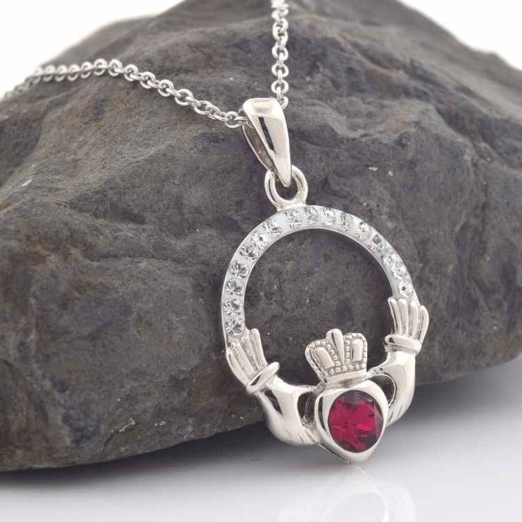 Shanore Claddagh Birthstone Pendant - July