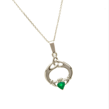 Claddagh Necklace With Trinity Knot Design