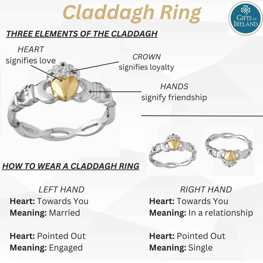 Emerald And Diamond Set Gold Claddagh Ring