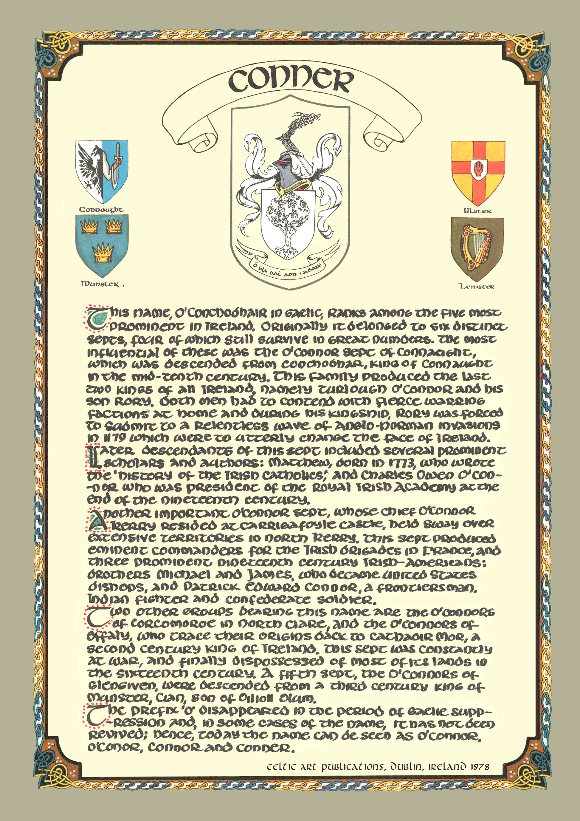 Conner Family Crest Parchment